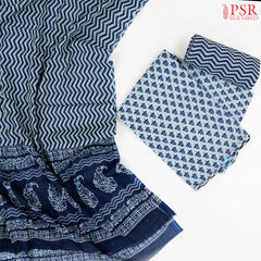 Slate Blue Cotton Dress Material
