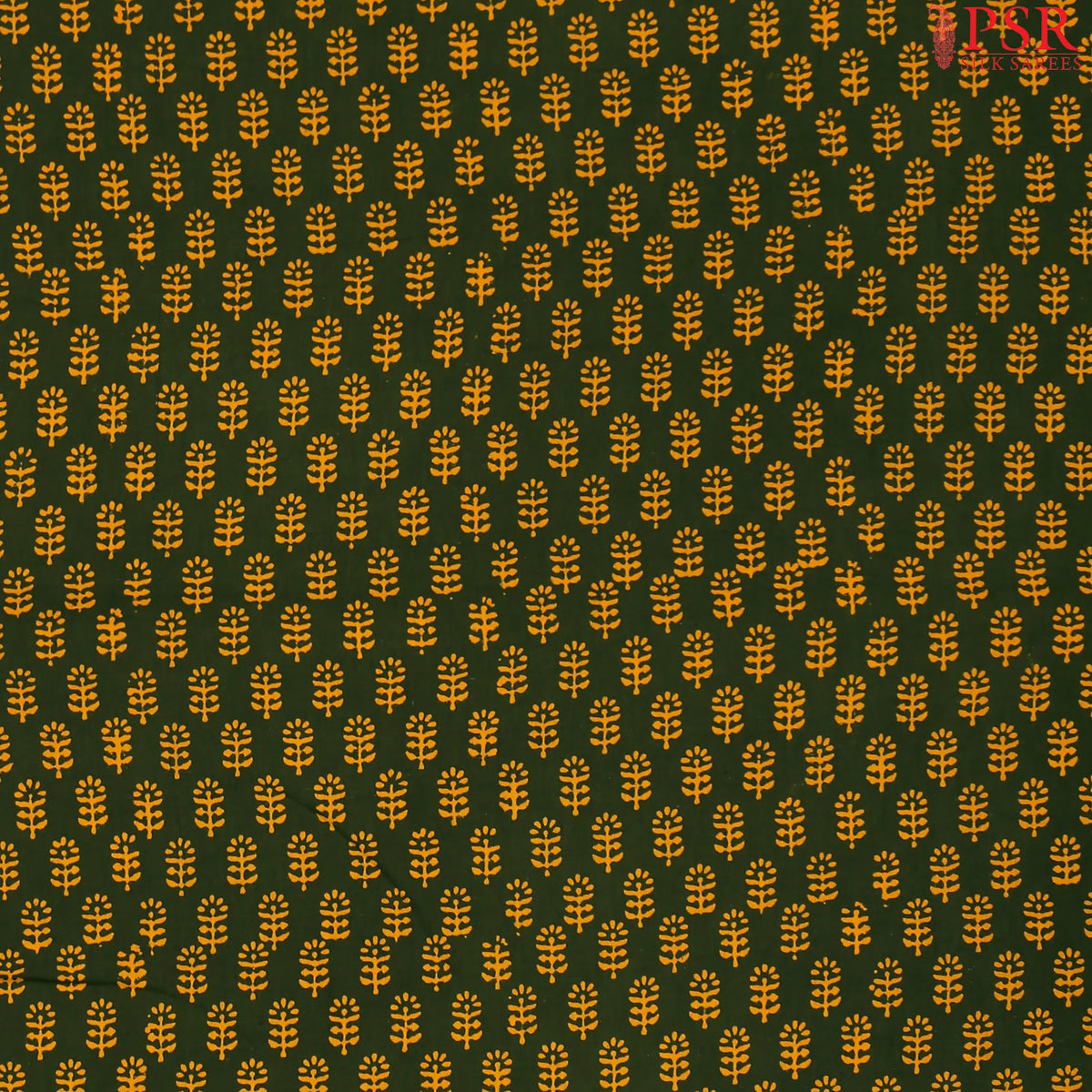 Bottle Green Cotton Print Running Material