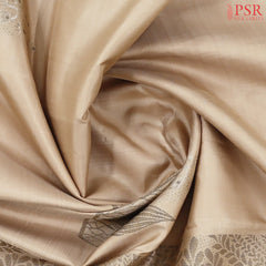 Beige Chiku Kanchipuram Silk Saree