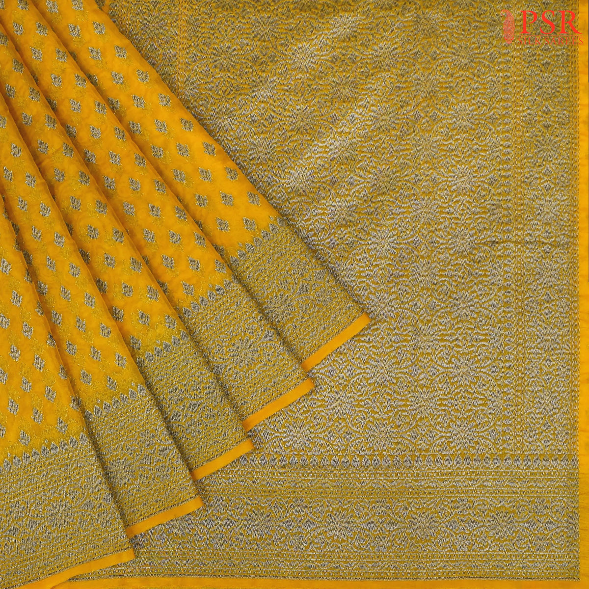 Amber Yellow Georgette Saree