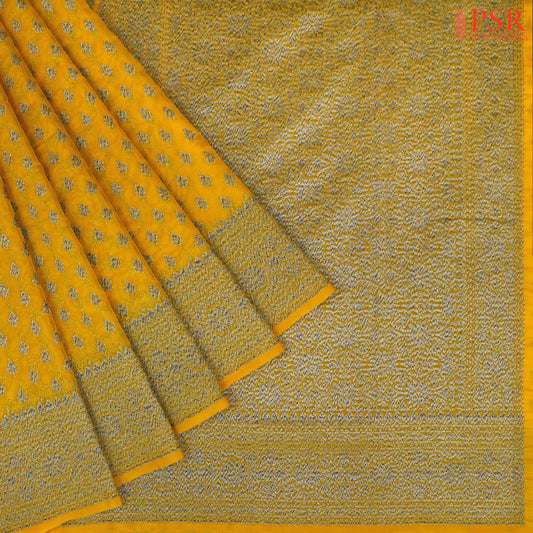 Amber Yellow Georgette Saree