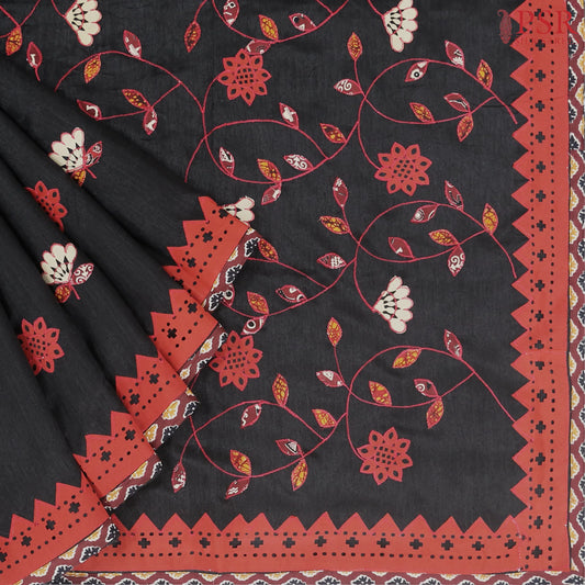 Black Green Silk Saree