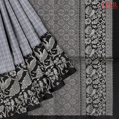 Dark Grey Soft Silk Saree