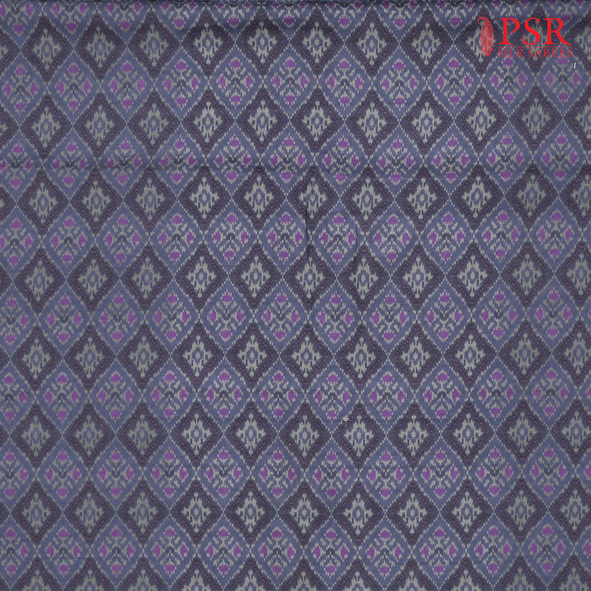 Dark Spruce Blue Semi Tassar Ikkat Print Running Material