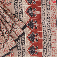 Burlwood Beige Modal Silk Saree