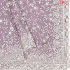 Lilac Dream Organza Laser Embroidery Saree