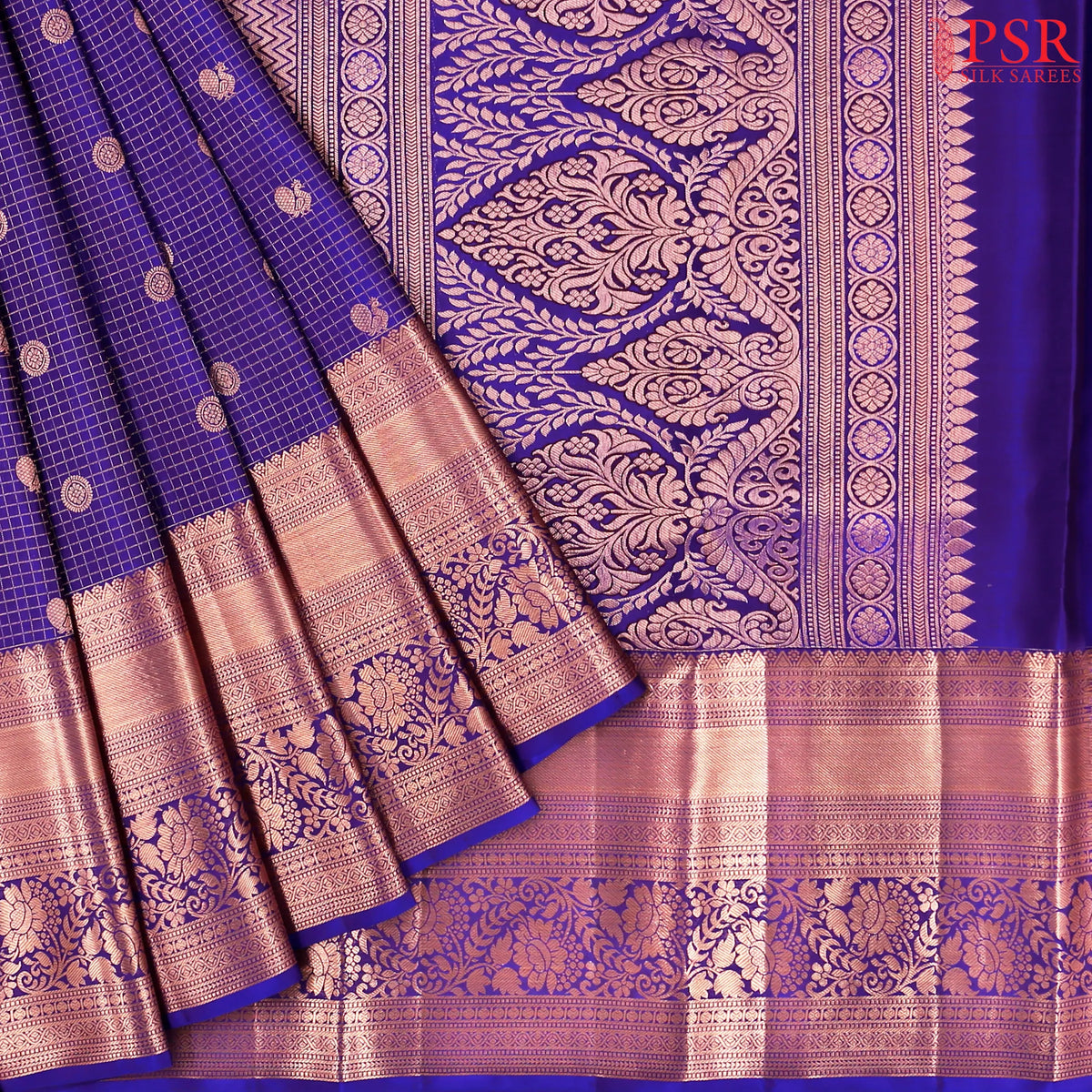Persian Indigo Kanchipuram Silk Saree