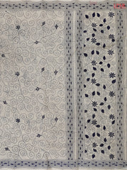 Ecru Grey Bengal Cotton Saree