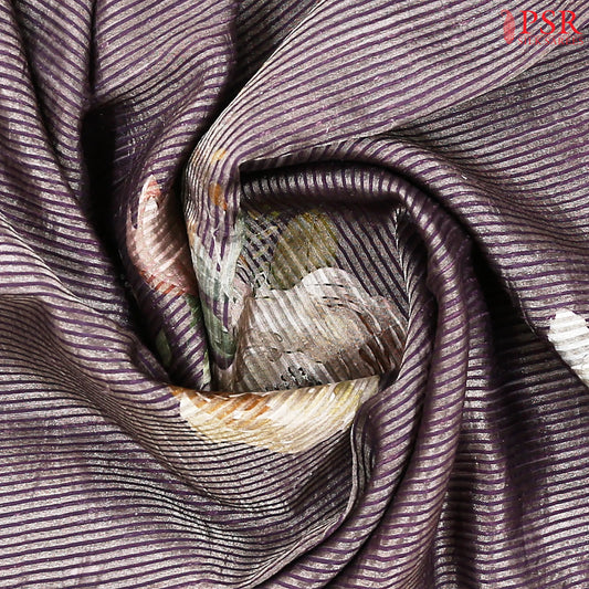 Chinese Violet Printed Tissue Saree