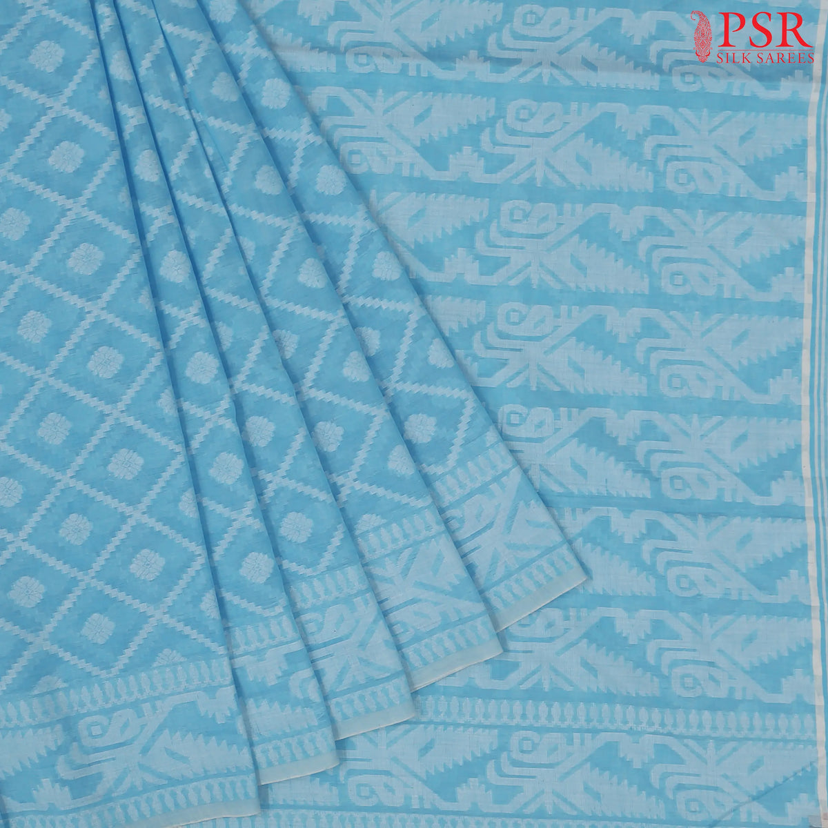 Light Blue Byloom Cotton Saree