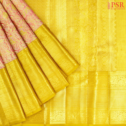 Persian Pink Kanchipuram Tissue Silk Saree