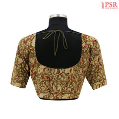 Olive Kalamkari Cotton Readymade Blouse