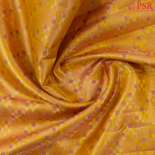Amber Yellow Kanchipuram Silk Saree
