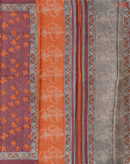 Dark Onion Pink Kadhi Tussar Silk Saree