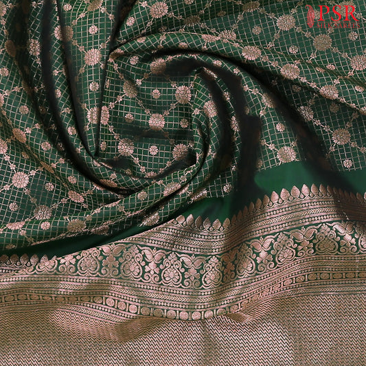 Dark Green Kanchipuram Silk Saree