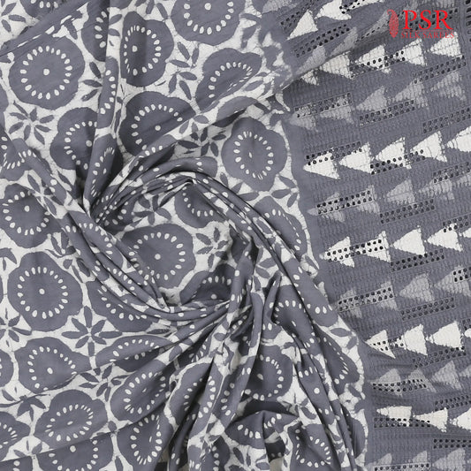 Cement Grey Hacoba Embroidery Running Material
