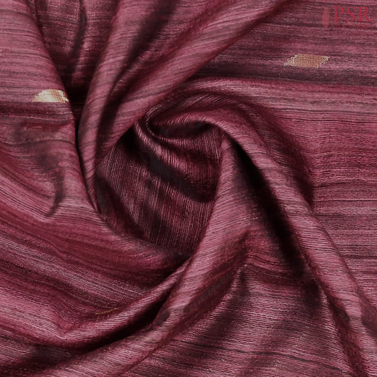 Burgundy Ghicha Kadhi Tussar Silk Saree
