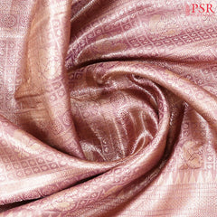 Copper Purple Kanchipuram Jacquard Silk Saree