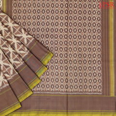 Chamois Brown Pochampally Silk Ikat Saree