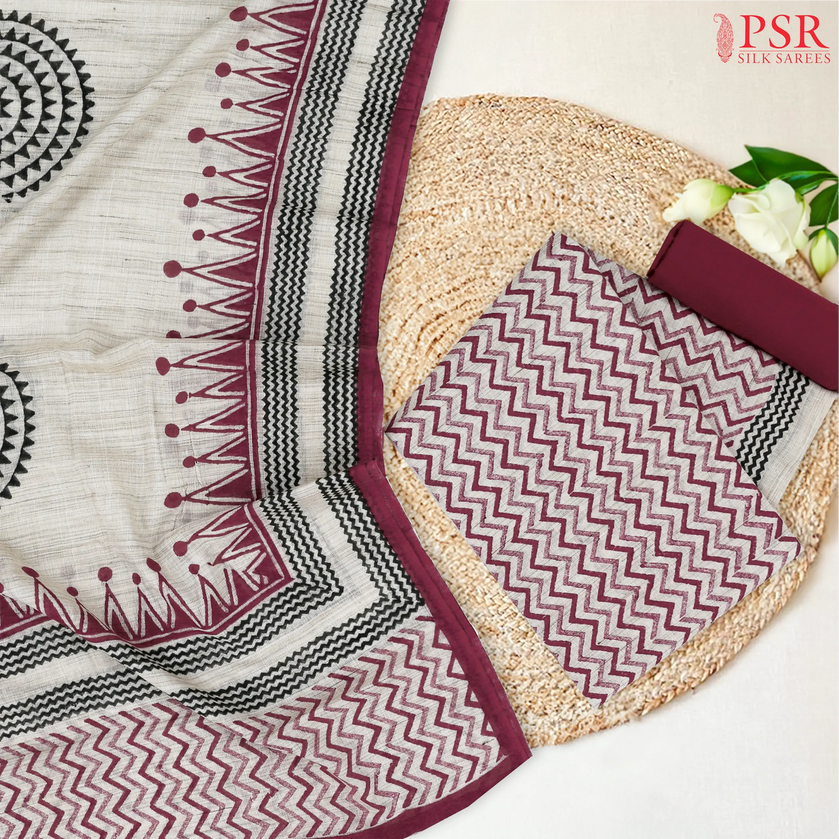 Alabaster White Cotton Dress Material