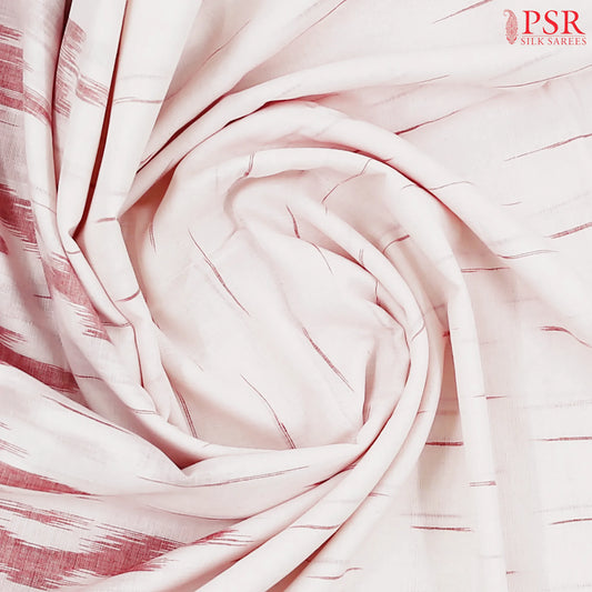 Pearl White Ikkat Cotton Saree