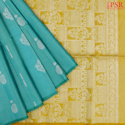 Tiffany Blue Tissue Soft Silk Saree
