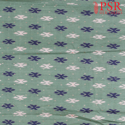 Viridian Green Semi Tassar Print Running Material