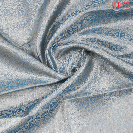 Cerulean Blue Tissue Kanchipuram Silk Saree