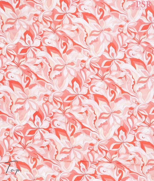 Shades Of Peach Semi Crape Dress Material