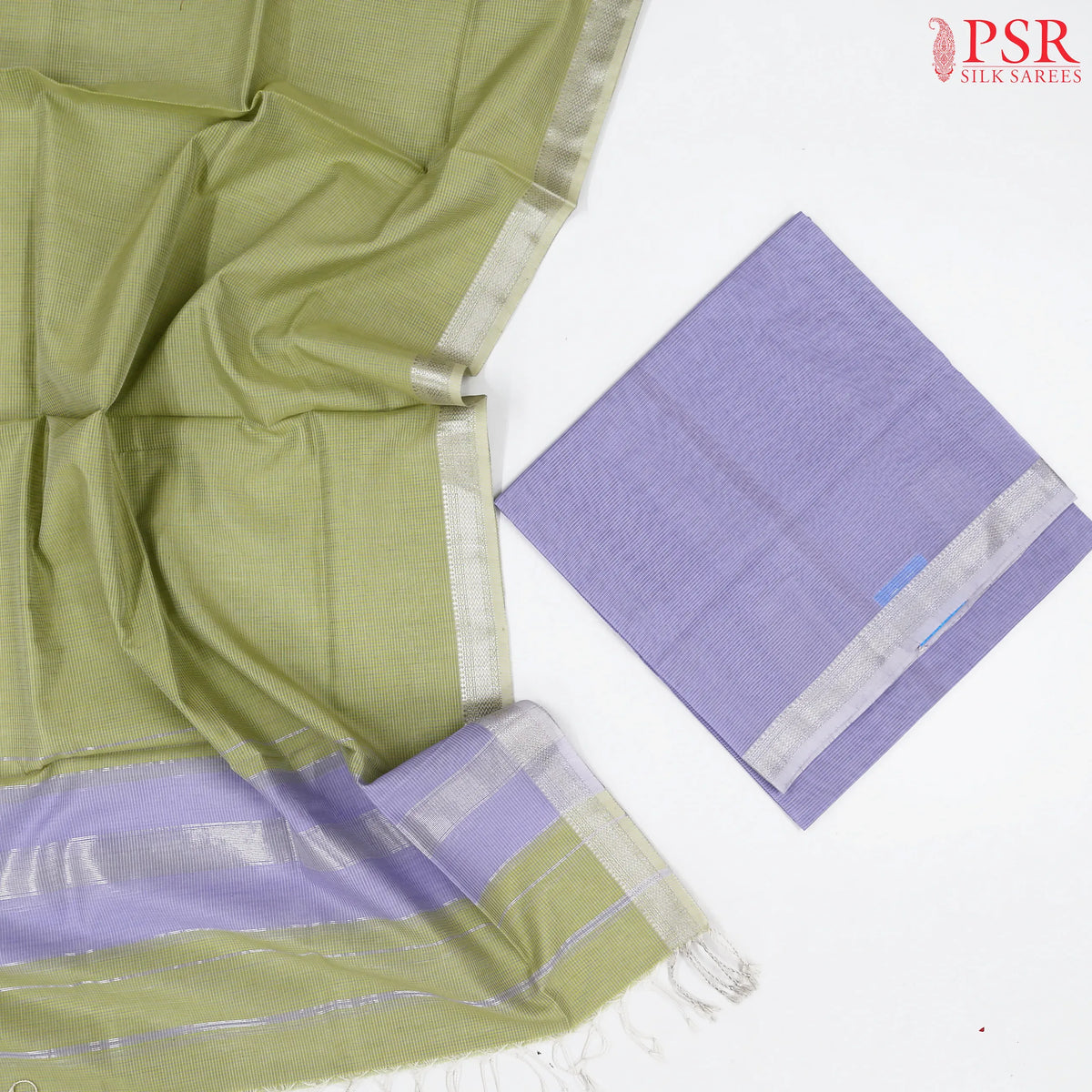 Lavender Mangalagiri Silk Cotton Dress Material