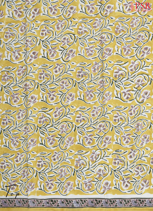 Jasmine Yellow Pure Cotton Dress Material