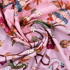 Light Pink Printed Cotton Saree\