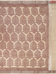 Beige Chanderi Silk Cotton Saree