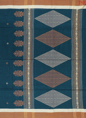 Dark Peacock Blue Byloom Cotton Saree
