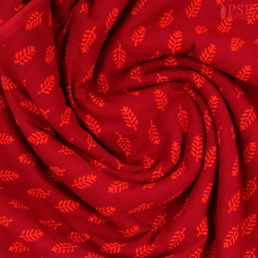 Burgundy Cotton Print Running Material