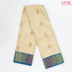 Cream Beige Kanchipuram Silk Saree