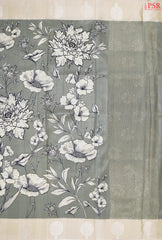 Dark Sage Semi Tussar Saree