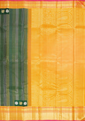 Dark Green Kanchipuram Jacquard Silk Saree