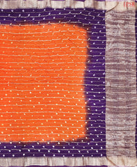 Saffron Crushed Bandhini Saree