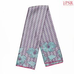 Silver Purple Kanchipuram Jacquard Silk Saree