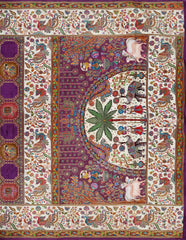 Byzantium Purple Semi Banaras Saree