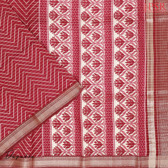 Beige & Maroon Assam Silk Dress Material