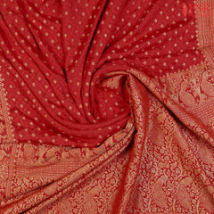 Red Georgette Silk Saree