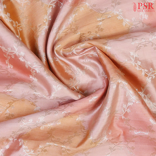 Pink & Orange Chiniya Silk Saree