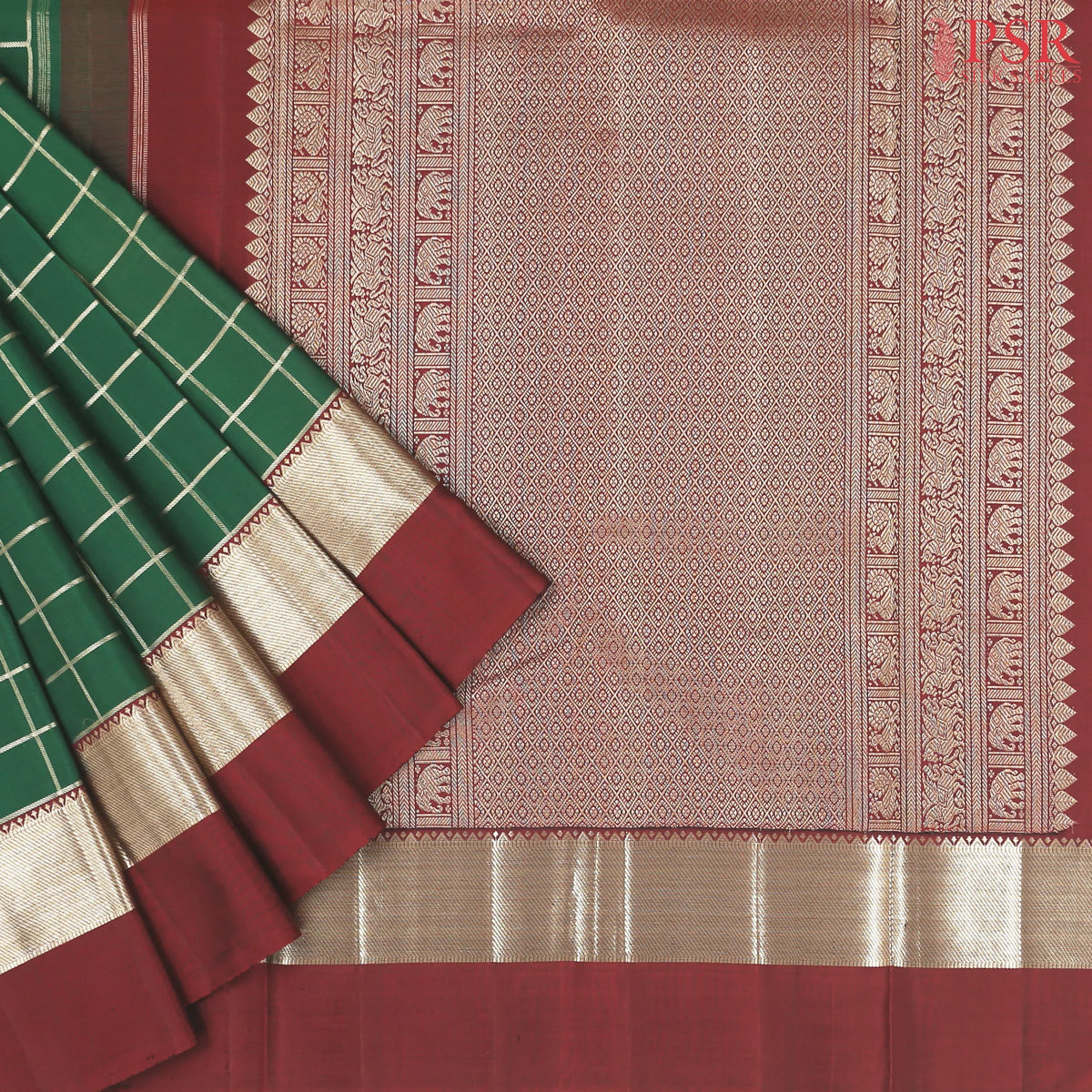 Emerald Green Kanchipuram Silk Saree