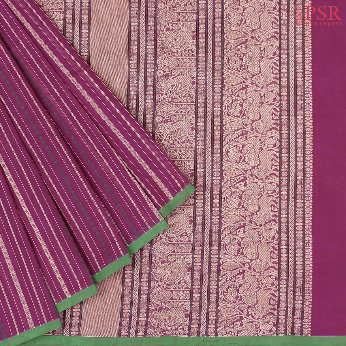 Dark Purple Kalakshetra Kovai Cotton Saree