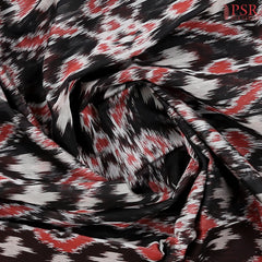 Black Semi Patola Silk Cotton Saree