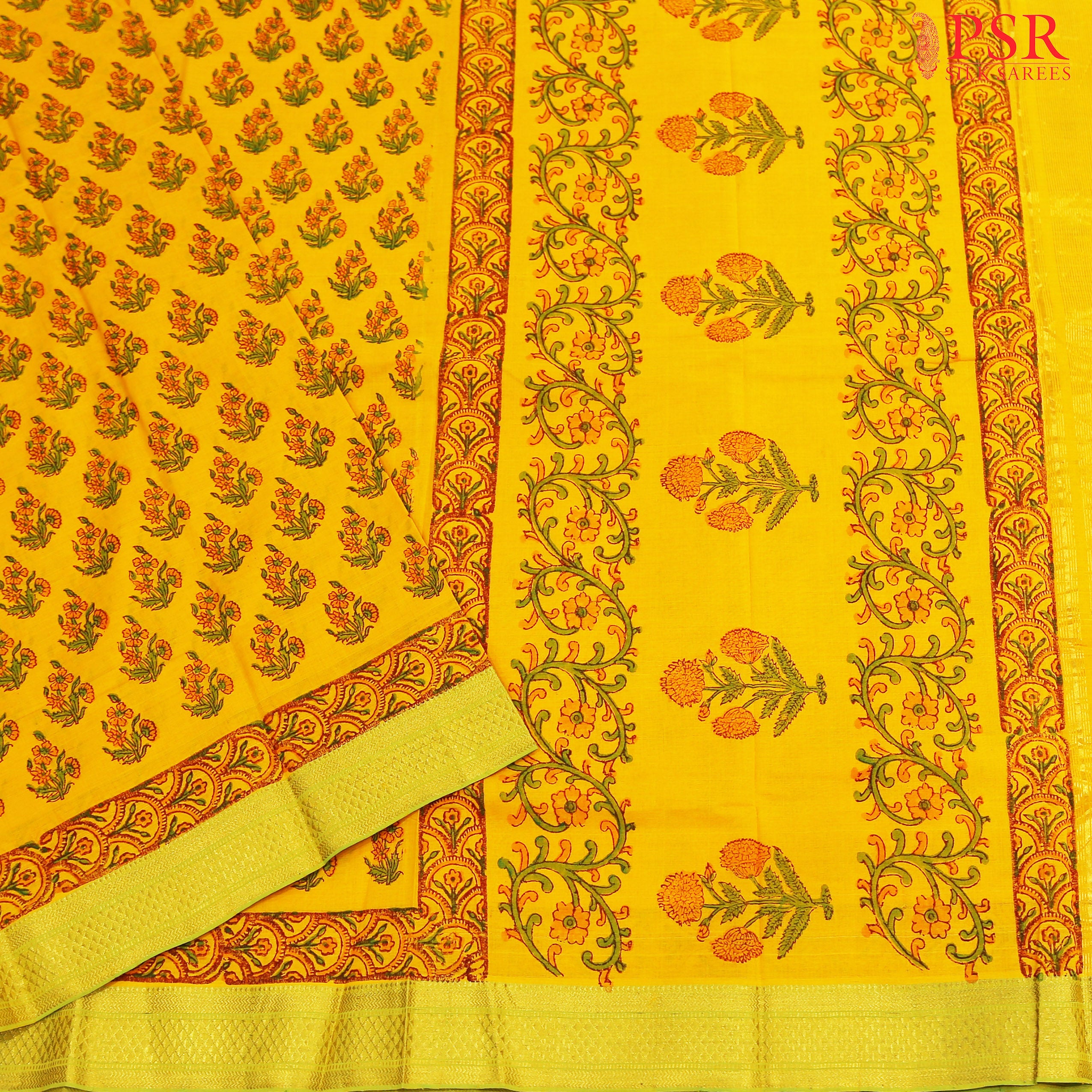 Mangalagiri Printed Cotton - Yellow