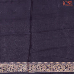 Dark Indigo Semi Banaras Saree