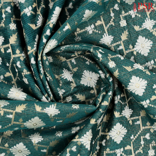 Dark Green Manipuri Cut Wok Saree